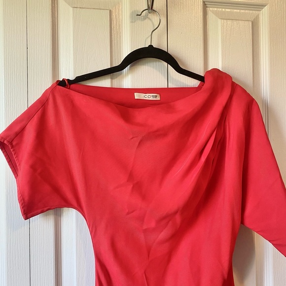 CO one shoulder draped faille one shoulder maxi dress - Picture 4 of 8